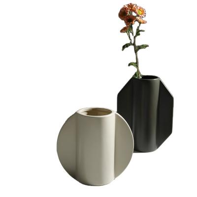 China Morandi Modern Nordic Home Decorative Color Ceramic Vases With Artificial Plants for sale