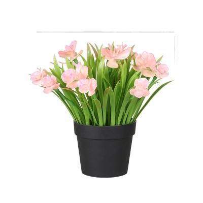 China Viable Spray Paint Simulation Black Potting Combination Desktop Artificial Flower Frosted Border Home Potting for sale