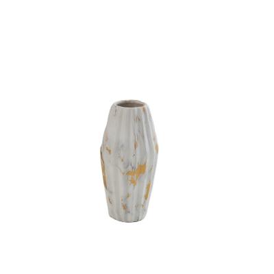 China Modern High Quality Marble Flower Vase Ceramic Flower Pots Table Decor Centerpiece For Home Office Hotel Decoration for sale