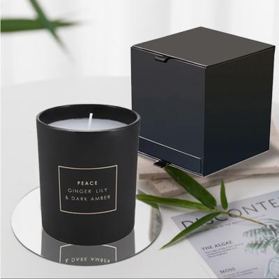 China New Design Manufacturer Custom Printed Luxury Recyclable Candle Jars Box Printing Candle Packaging Boxes Black Hard Cardboard Candle Box for sale