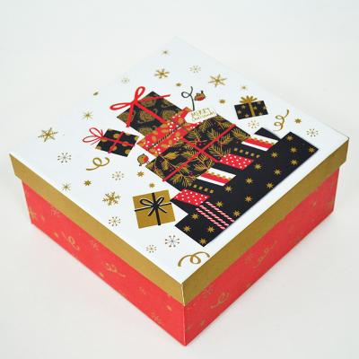 China Recycled Foldable Christmas Gift Box Christmas Eve Candy Box Customized Paper Packaging Lash Chocolate Cake Cupcake Cookie Materials Factory for sale