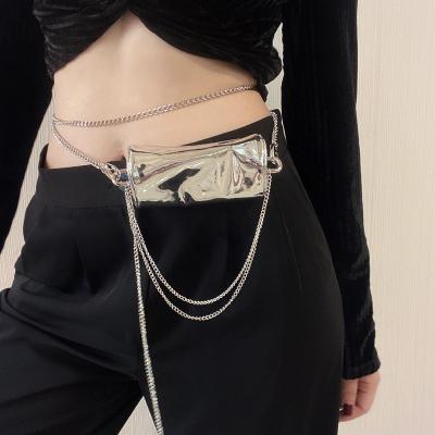 China 2022 Fashion Designer Tassel Bag Cylinder Bag Silver Chain Cross - Body Chain Bag PVC Women Handbag for sale