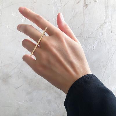 China Trendy Minimalist Jewelry Ring Geometric Chic Fashion Custom Simple Adjustable CIA Designs Stick Rings for sale