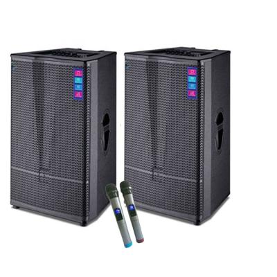 China Hot Selling High Power 200W*2 Pair Active Professional DJ Speakers with Microphone and BT /USB/SD/FM for Stage/Meeting/Hall Venue for sale