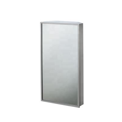 China Modern Popular Furniture Wall Mounted Mirrored Stainless Steel Corner Bathroom Cabinet for sale