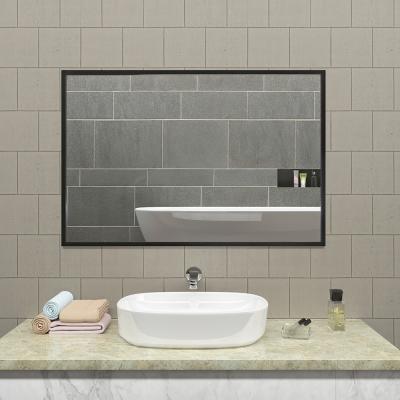 China 35 Inch High Quality Stainless Steel Frame Bathroom Hotel Bedroom Living Room Lighted Silver Mirror for sale