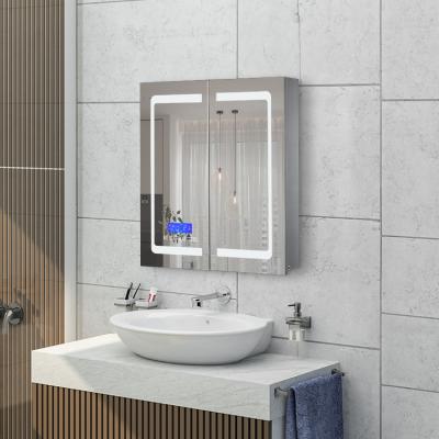 China Modern Double Door Mirror Cabinet Smart Bathroom Medicine Cabinet for sale