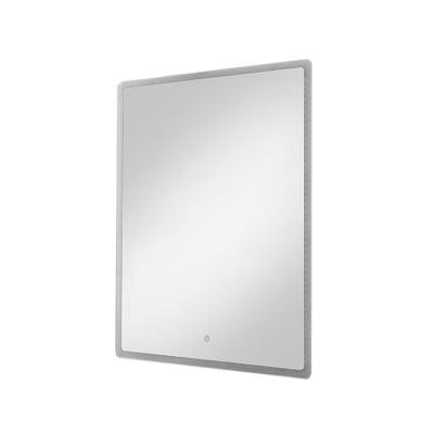 China Modern Bathroom Hotel Mirror Frameless Simple Beveled Edge Wall Mounted LED Bright Modern Design for sale