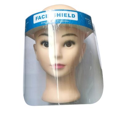 China Adjustable PET Muryobao Men Women Protective Mask Full Face Cover With Clear Film Elastic Band And Comfort Sponge for sale