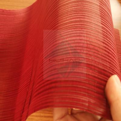 China Twill Weave Red Color Copper Wire Weave Fire Retardant Wallcovering Fabric With Silvery Finished for sale