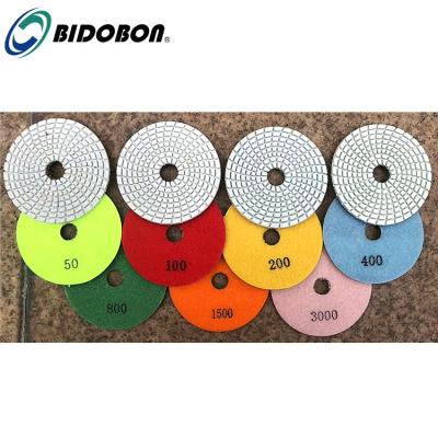 China High Yield 4 Inch 100mm Spiral Shape Diamond Polishing Pads For Granite Marble Quartz for sale