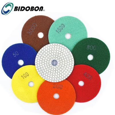 China High Efficiency Bidobon 4inch Diamond Wet Marble Polishing Pads for Angle Grinder for sale