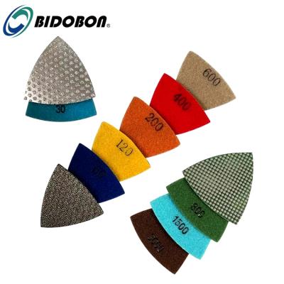 China High Efficiency Triangle Electroplate Polishing Pads For Stone Glass Tile Polishing for sale