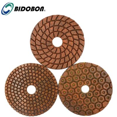 China BIDOBON durable and aggressive 4inch Diamond Metal Polishing Pads for concrete and stone for sale