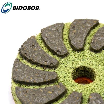 China BIDOBON Durable and Aggressive Metal and Resin Transitional Bond Diamond Dry Concrete Floor Sponge Polish Pads for sale