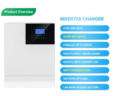 China Hot Selling Pure Sine Wave Lead Acid Or Lithium Mppt 48V Wechselrichter 10000Va 220V/230V 5Kw Remote Control Inverter 426*322*126MM for sale