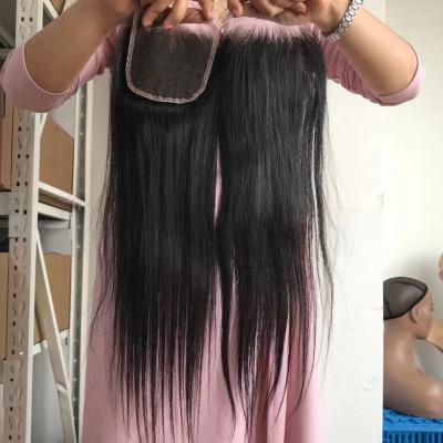 China HD Silky Straight Lace Closure 4x4 Silky Straight 100% Virgin Human Hair for sale