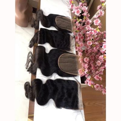 China Pure Virgin Hair Lishahair 4x4 5x5 Cuticle Aligned Closure Hair 4x4 5x5 Sheer Scalp HD Lace Frontal Swiss Closure & Headband for sale