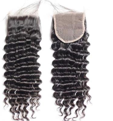 China Lishahair Easily Installed Loose Deep Wave HD Lace Closure 100% Indian Hair, 4x4 5x5 6x6 Swiss Lace Closure for sale