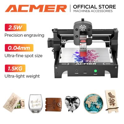 China ACMER S1 Máquina de grabado láser portátil mini 0.04 * 0.04mm Tamaño de punto para madera de acero inoxidable en venta