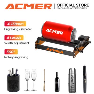 China ACMER M2 Laser Rotary Roller Supports Engraving Cylindrical Objects Glass Bottles Stemmed Glasses en venta