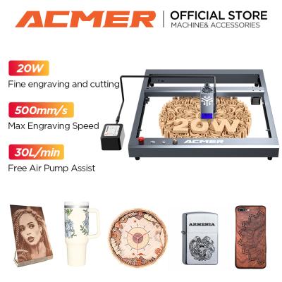 China ACMER P2 20W Laser Engraver Cutting Machine Maxmum 30000mm/min Engraving Speed for sale