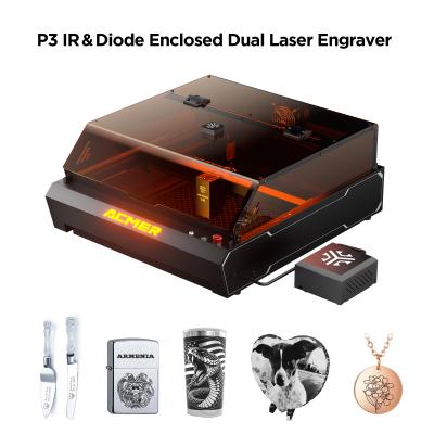 China ACMER P3 Laser Engraver Máquina de corte de gravura a laser USB com velocidade de gravura de 48000 mm/min e precisão de movimento de 0,01 mm à venda