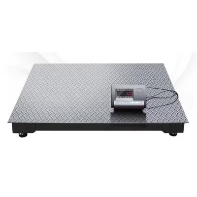 China AC/DC Floor Scale With Grey/Yellow Platform 1.5m*1.5m/5000kg Capacity for sale