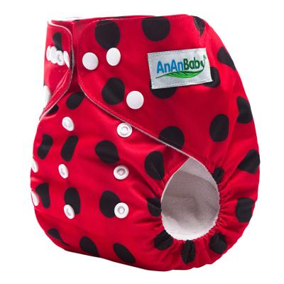 China Dots Printed Design Adjustable Snaps Baby Diaper Cloth Washable Diapers Wholesale for sale