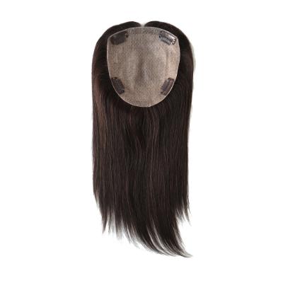 China Chinese Silk Top Cuticle Topper Remy Human Hair Topper Silk Top Piece For Women Injected Lace Wigs for sale