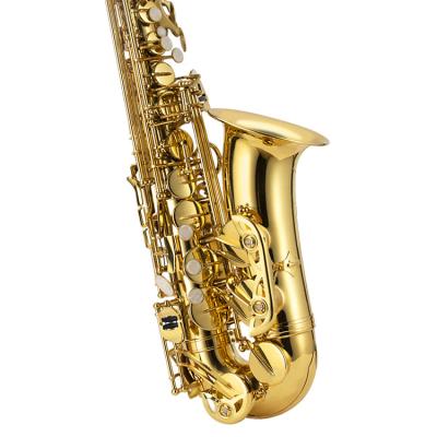 China Cheap Professional Alto Saxophone Bb Parte tenor Saxophone Gold Music Gold Lacquer Instrument for sale