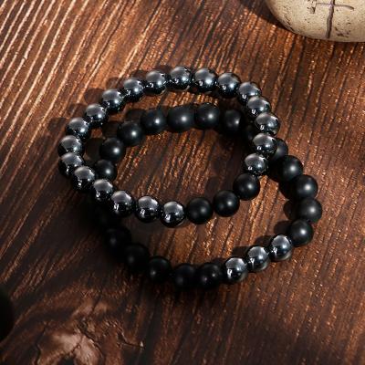 China Hand Polishing Lava Stone Bracelets Natural 8Mm Beads Main Bracelet Fashion Women Men Bead Bracelets Jewelry Gift for sale