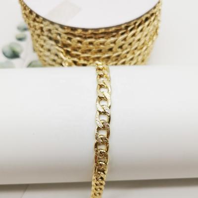 China Fashionable Wholesale Aluminum Decorative Metal Chain Jewelry Findings Yiwu Hongchao Oxide Gold 11*7.5mm for sale