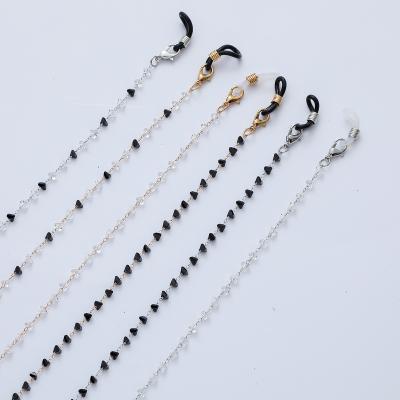 China Manufacturers Direct Crystal Copper Glass Fashoin Triangle Non-Slip Chain Lanyard for sale