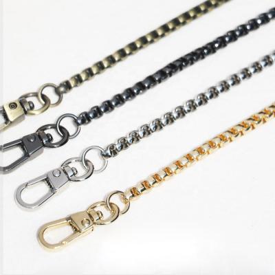 China 5Mm Wide Aluminum Box Chain Accessories Purse Bag Chain Strong Customized Adjustable Size for sale