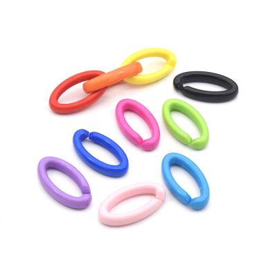 China Eco-Friendly Hardware Oblique U-shaped Glass Luggage Chain Plastic Color Ring Chain 19*35mm Acryl Chain Accessories for sale