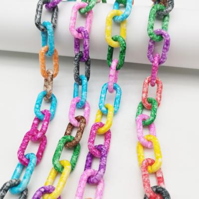 China Environmentally Friendly Colored Dyed Detachable Chain Acrylic Chain Accessories Eyeglass Jewelry Necklace Bracelet Chain Pants for sale