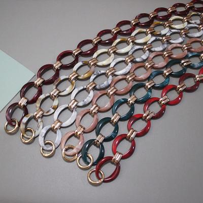 China Environmental Friendly Custom Removable Resin Coated Bag Color Acrylic Chain Gold Foil Chain Accessories for sale