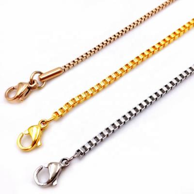 China Customized Hot CLASSIC Size Stainless Steel Box Chain Necklace Titanium Steel For Necklace Chain Accessories for sale