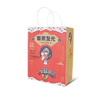 China Wholesale Biodegradable Beverage Shopping Bag Animation Elements With Kraft Paper Bags for sale