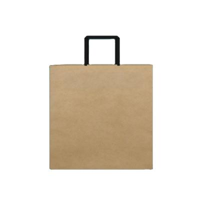 China Biodegradable Stock RTS Grocery Bag Shopping Tote Brown Kraft Paper Bag With Handles for sale