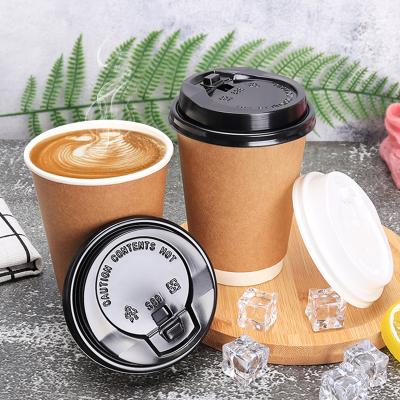 China Wholesale 12oz Premium Insulated Coffee Cup Paper Biodegradable Hollow Cup Packaging With PS Material Cover for sale