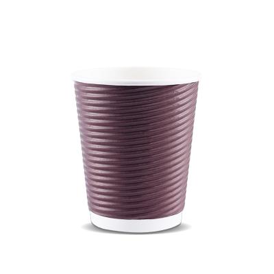 China Double Layer Disposable Anti-scalding Paper Cup Thickened Drink Commercial Hot Disposable Corrugated Wall Coffee Corrugated Paper Cup for sale