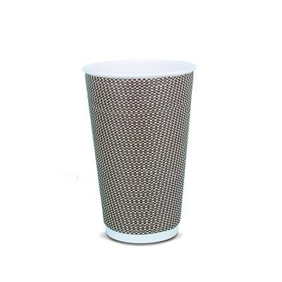 China 16oz Cup Double Layer Biodegradable High Quality Corrugated Paper Biodegradable Coffee Cup for sale