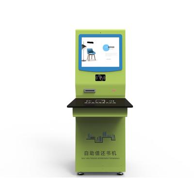 China Inside Book Check In Eco Self Service Library Kiosk With QR Barcode Scanner New Book Borrowing Self Test Out Of Kiosk for sale