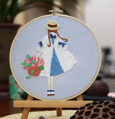 China Chinese manual specifications embroidery DIY kit self embroidered embroidery material three-dimensional girl cartoon package cross stitch for sale