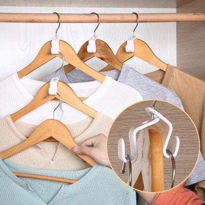 China Mini Clothes Hanger Connector Hooks Viable Cascading Plastic Wardrobe Coat Organizer Rack Holder Space Saving For Closet for sale