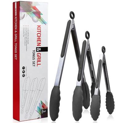 China Durable kitchen tongs set of 3 (7