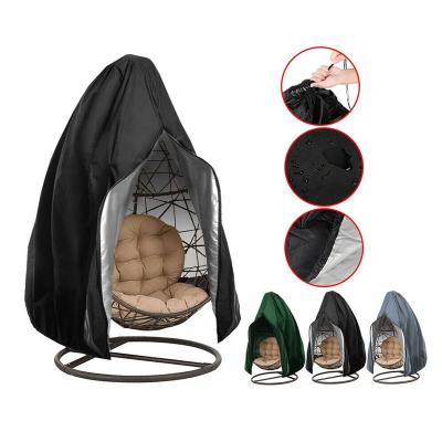 China Waterproof OXFORD CLOTH Patio Chair Cover Egg Swing Chair Dust Cover Protector With Zipper Protective Crate Egg Chair Outdoor Hanging Cover for sale