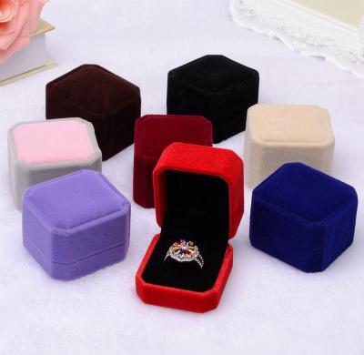 China Jewelry Package Box Square Wedding Flannel Earrings Ring Box Jewelry Display Case Holder Gift Boxes Stunning Organizer for sale